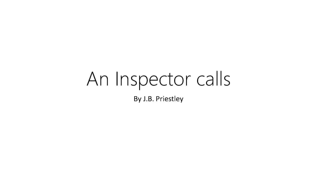 An Inspector Calls - Zusammenfassung
