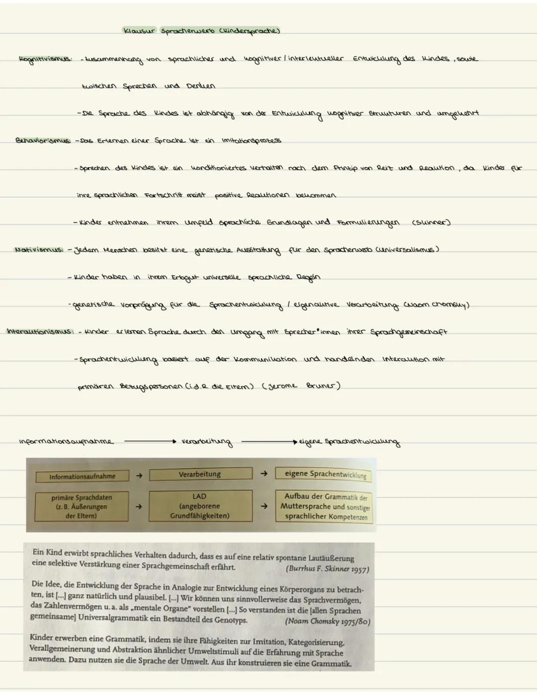 Spracherwerbstheorien: PDF, Tabelle, Deutsch LK, Abitur, und Modelle