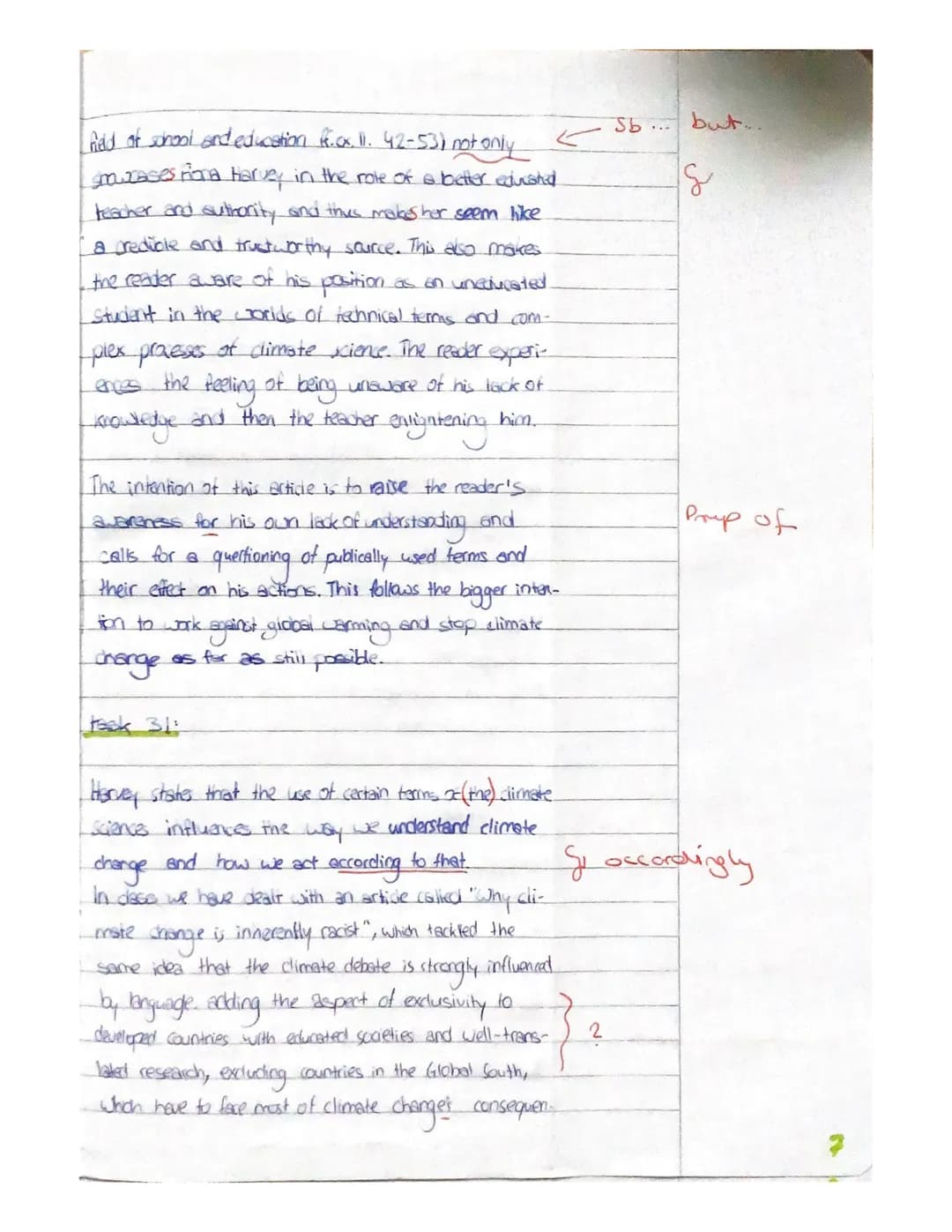 pre-Abitur English
task
exam
The article "Global warming is a misleading term because
it actually sounds quite nice" was written by Gione
-H