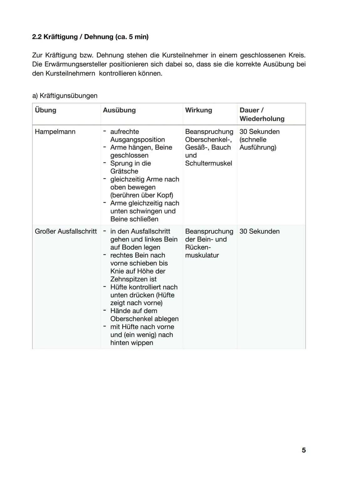 Name:
Tutorenkurs:
Sportkurs:
Lehrer:
Datum:
Erwärmung Fitness
F Inhaltsverzeichnis
1. Die Bedeutung einer Erwärmung
2. Erwärmung
2.1 Allgem