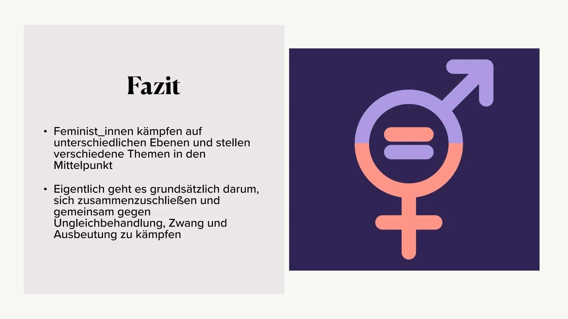 # FEMINISMUS # Inhaltsverzeichnis

*   Definition
*   Unterschiedliche Formen des Feminismus
* Was ist „intersektionaler Feminismus"?
* Anti