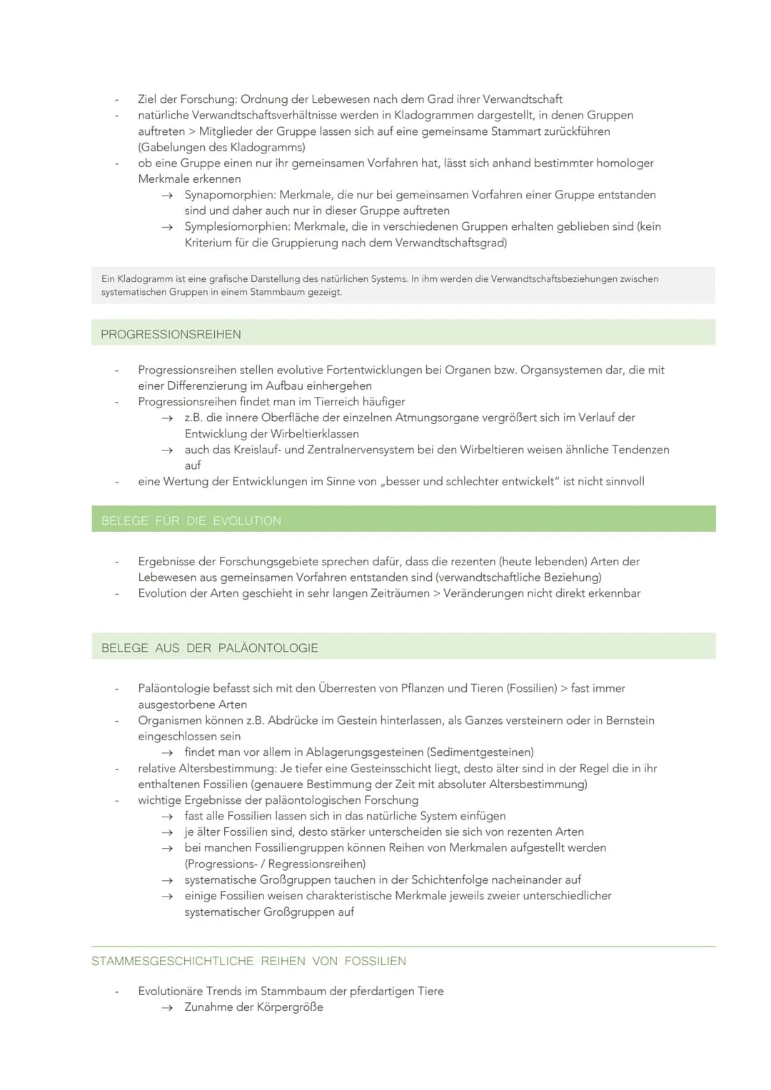 EVOLUTION
VIELFALT UND SYSTEMATISCHE ORDNUNG DER ORGANISMEN
Evolution: Entwicklung, Weiterentwicklung und Umwandlung der Organismen
heute ve