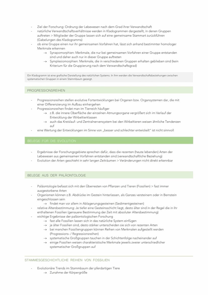 EVOLUTION
VIELFALT UND SYSTEMATISCHE ORDNUNG DER ORGANISMEN
Evolution: Entwicklung, Weiterentwicklung und Umwandlung der Organismen
heute ve