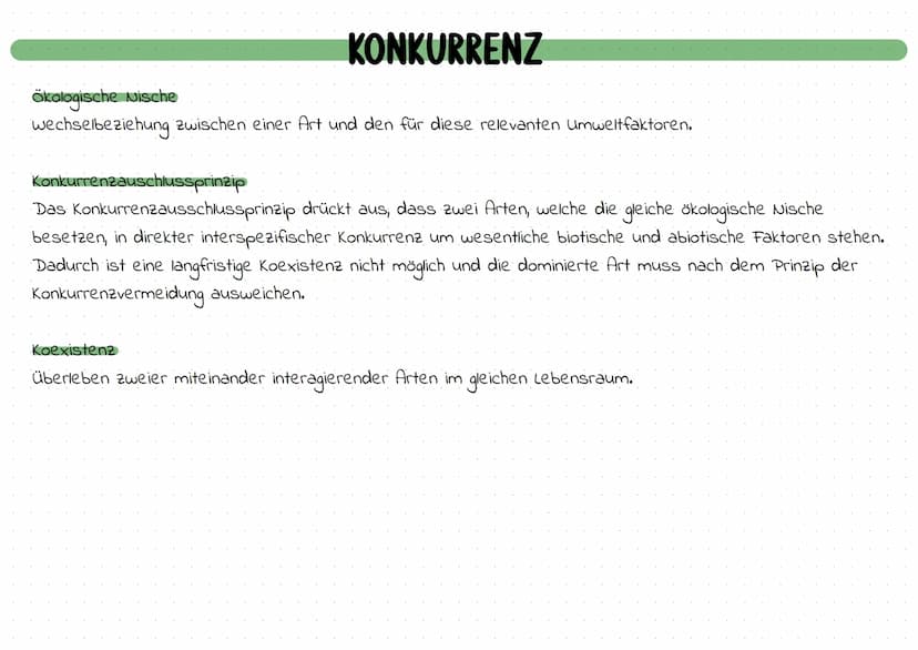 KONKURRENZ
wenn Lebewesen die gleiche begrenzte Ressource nutzen und sich dadurch wechselseitig beeinträchtigen,
stehen sie zueinander in Ko