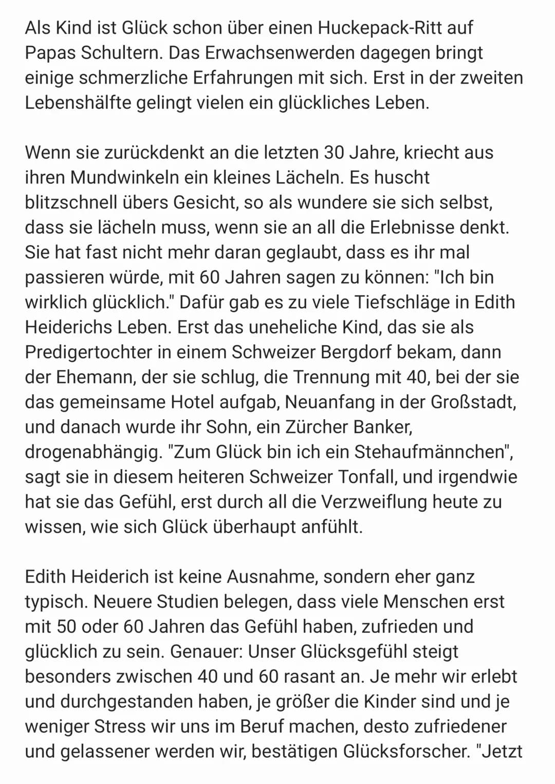 Als Kind ist Glück schon über einen Huckepack-Ritt auf
Papas Schultern. Das Erwachsenwerden dagegen bringt
einige schmerzliche Erfahrungen m