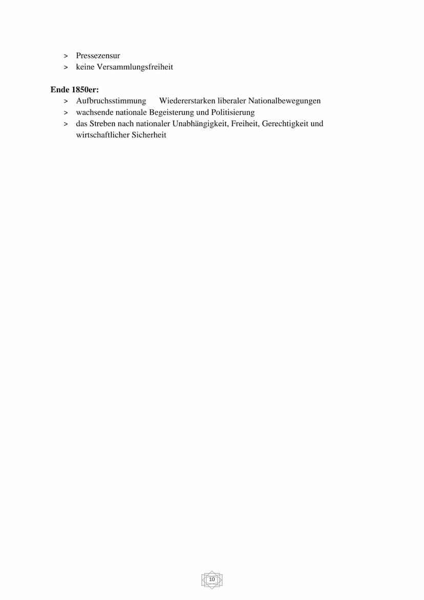 Geschichte Abitur
Übersicht:
1. Nationalstaatsgedanke und Nationalismus in Europa (Seite 2 - 10)
2. Die Reichsgründung von oben (Seite 11-14