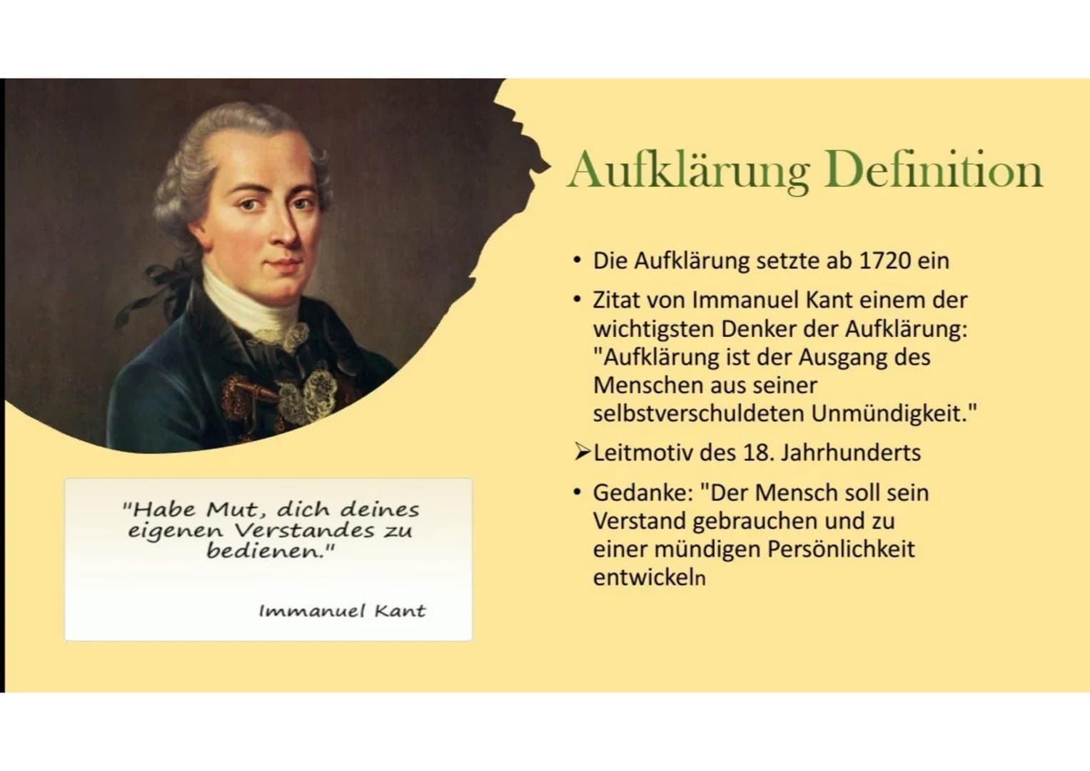 
<h2 id="aufklrungdefinition">Aufklärung: Definition</h2>
<p>Die Aufklärung war eine bedeutende Epoche im 18. Jahrhundert. Sie begann ab 172