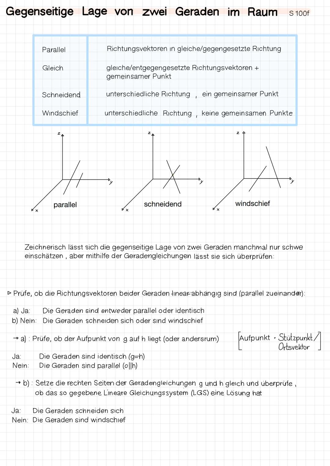 # Gegenseitige Lage von zwei Geraden im Raum S 100f

|           |                                                                 |
| :----