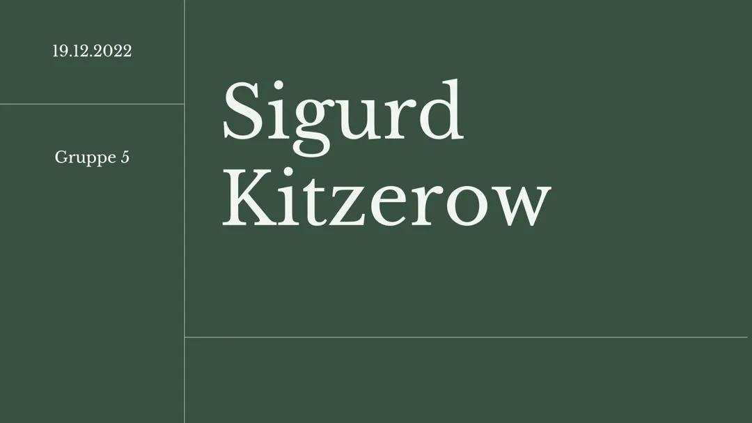 Landnahme - Christoph Hein: Sigurd Kitzerow