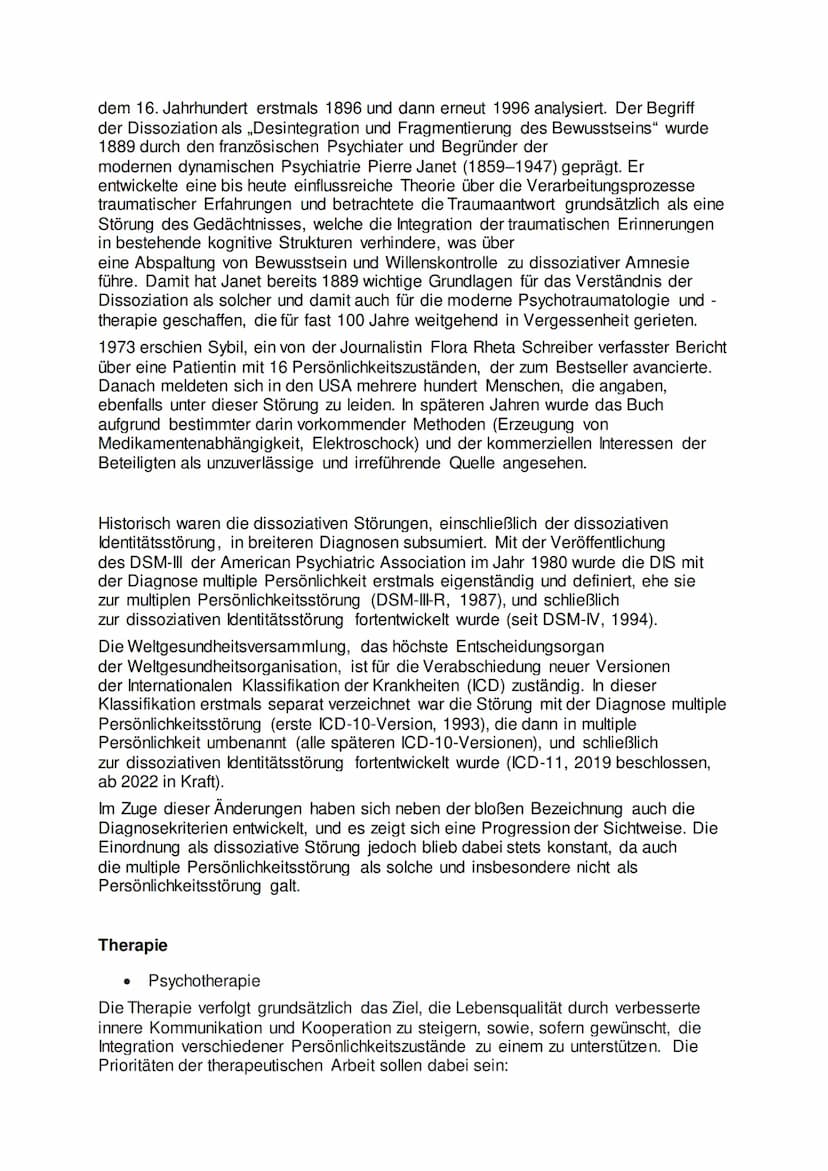 Dissoziative Identitätsstörung (DIS)
Die dissoziative Identitätsstörung (DIS) (nach DSM-5 und ICD-11) ist dadurch
gekennzeichnet, dass versc
