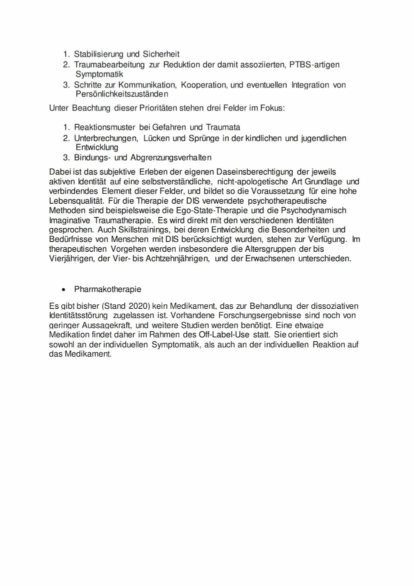 Dissoziative Identitätsstörung (DIS)
Die dissoziative Identitätsstörung (DIS) (nach DSM-5 und ICD-11) ist dadurch
gekennzeichnet, dass versc