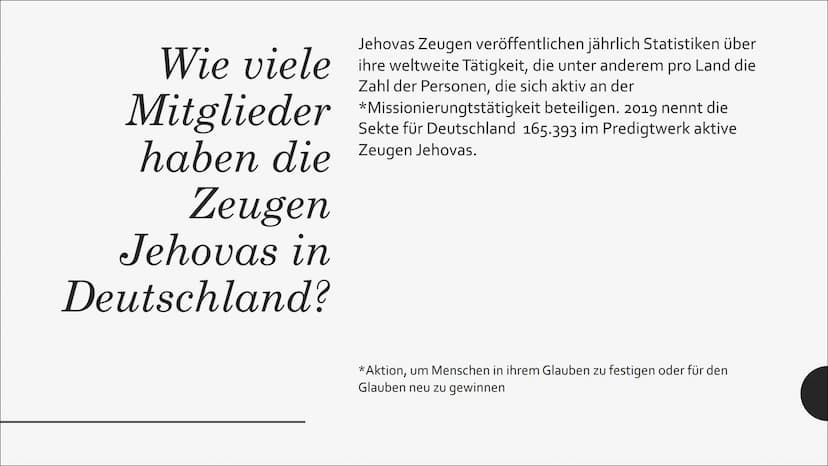 ZEUGEN
JEHOVAS
Louis Münch Was ist
Zeugen
Jehovas?
Die Zeugen Jehovas sind eine christliche, *chiliastisch
ausgerichtete Religionsgemeinscha