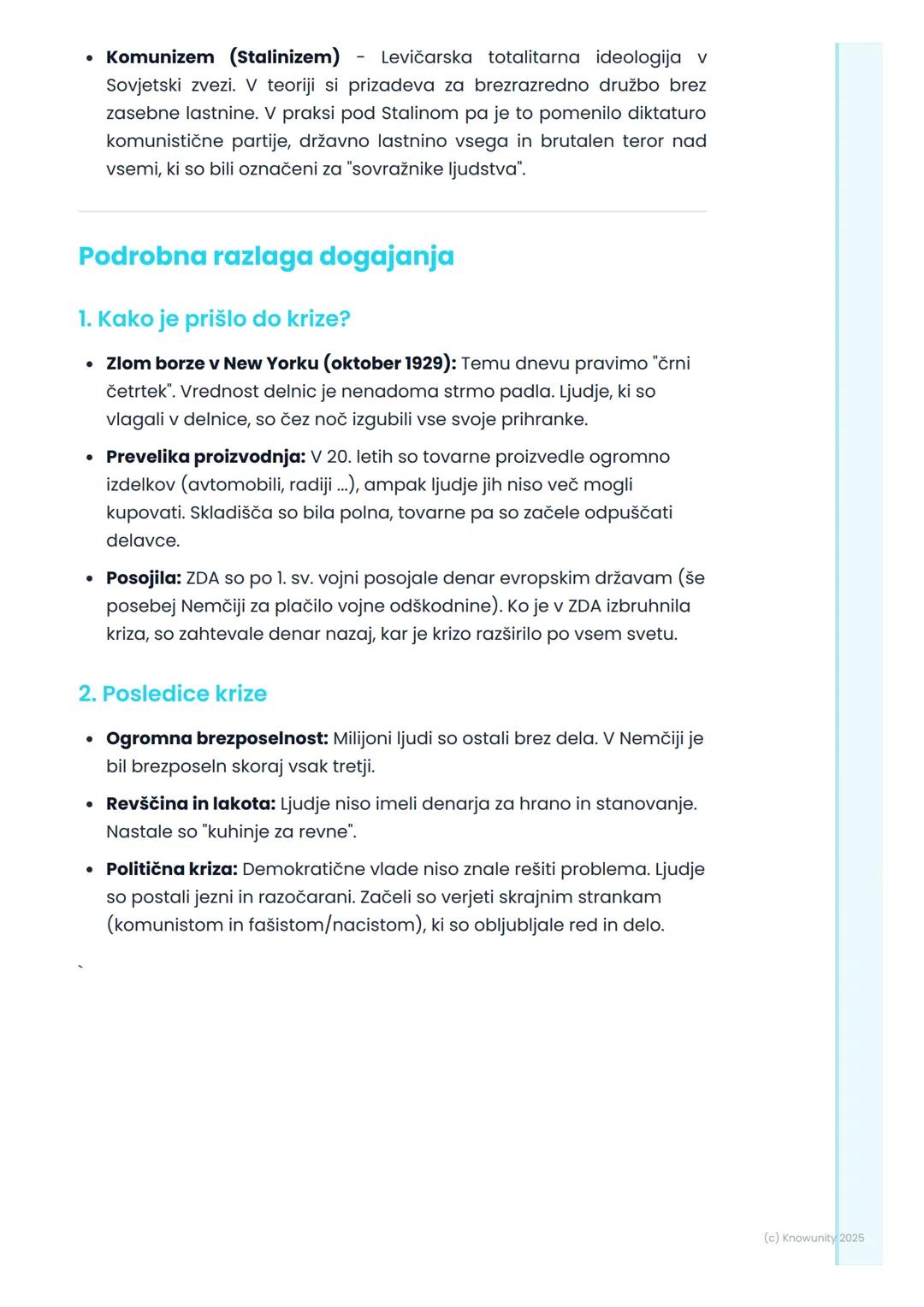 # Gospodarska kriza in vzpon
totalitarizmov (fašizem,
nacizem, komunizem)

## Uvod v gospodarsko krizo in totalitarizme

Po prvi svetovni vo