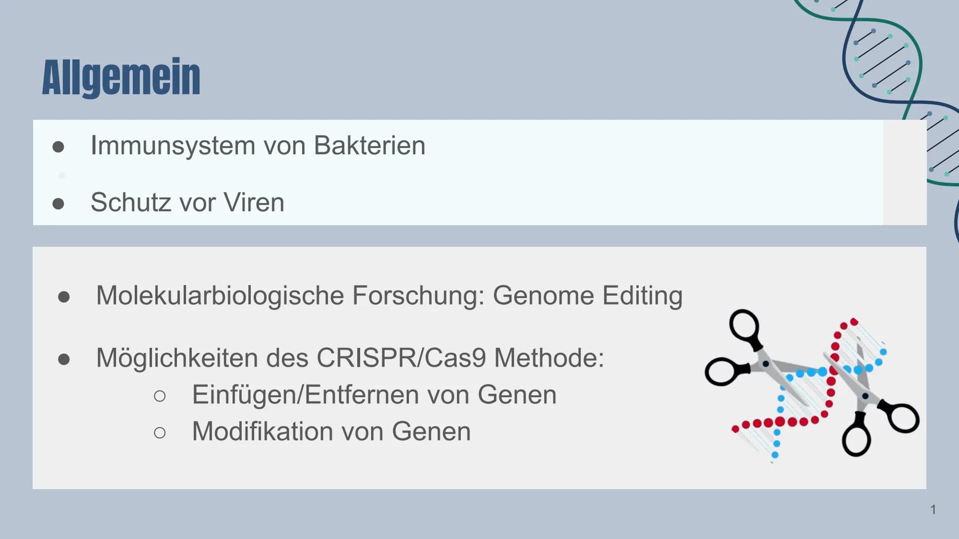 # CRISPR/Cas9

Von: Yade Yapici Gliederung

Definition von Maschine/KI

2 Konzepte der menschlichen Identität
2.1 Sprache
2.2 Freier Wille

