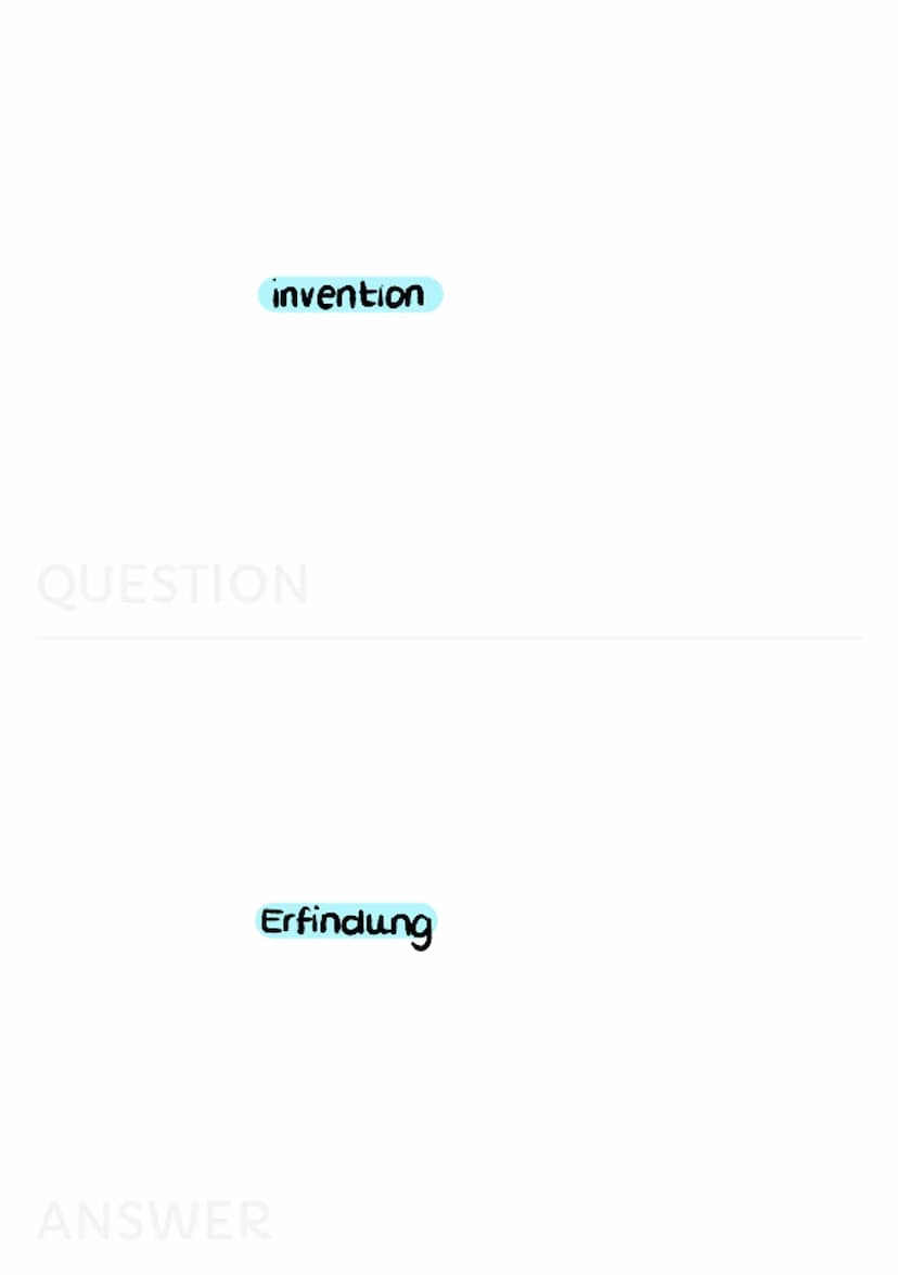 Science and Technology invention
QUESTION
Erfindung
ANSWER discovery
QUESTION
Entdeckung
ANSWER Scientist
QUESTION
Nissenschaftler
ANSWER sc