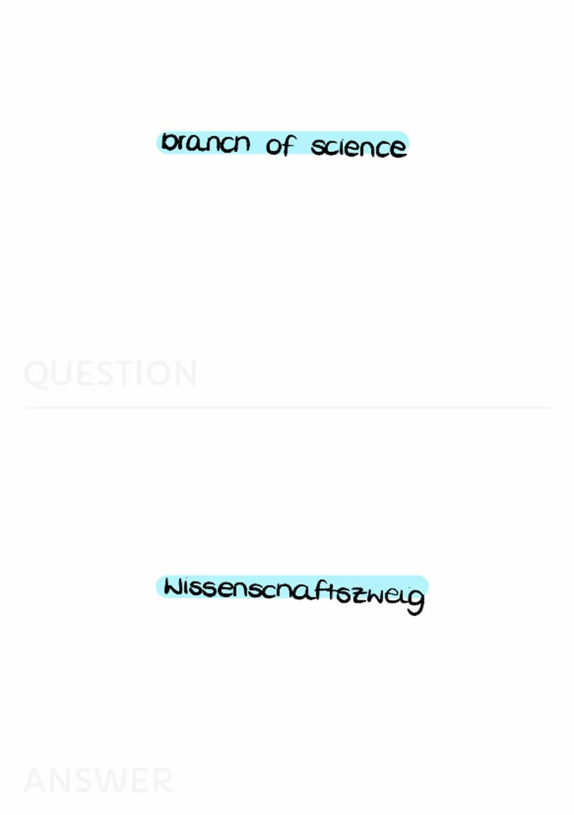 Science and Technology invention
QUESTION
Erfindung
ANSWER discovery
QUESTION
Entdeckung
ANSWER Scientist
QUESTION
Nissenschaftler
ANSWER sc