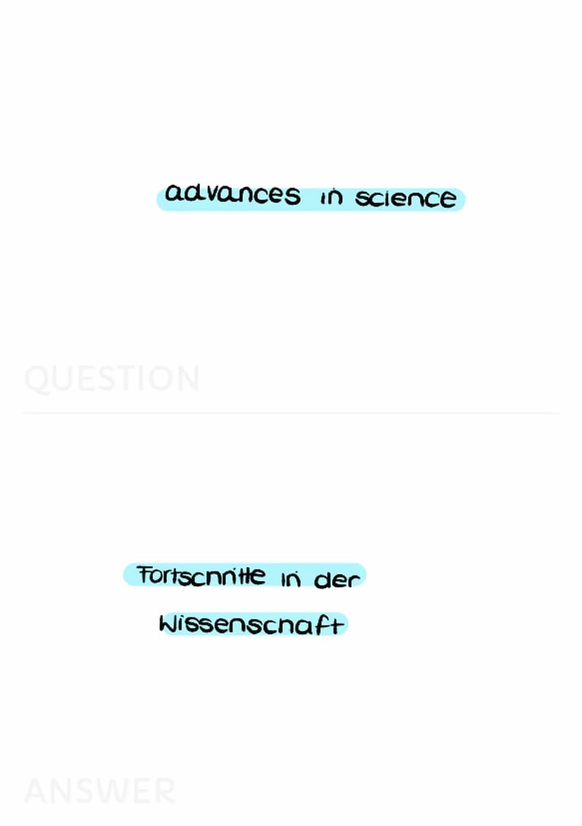 Science and Technology invention
QUESTION
Erfindung
ANSWER discovery
QUESTION
Entdeckung
ANSWER Scientist
QUESTION
Nissenschaftler
ANSWER sc