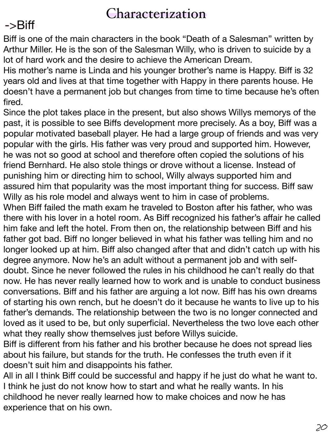 E LK Q? SH: Reading Log: Death of a Salesman
Pre reading tasks:
a) Write down your personal definition of the American Dream. You can also d