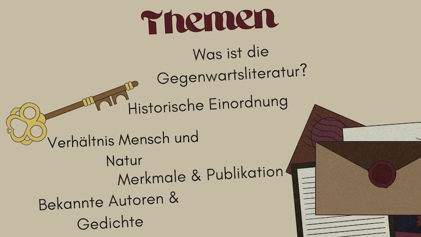 DIE
Gegenwartsliteratur
Von Lanelle, Tuana, Laura und Elif
1
H Themen
Was ist die
Gegenwartsliteratur?
Historische Einordnung
Verhältnis Men