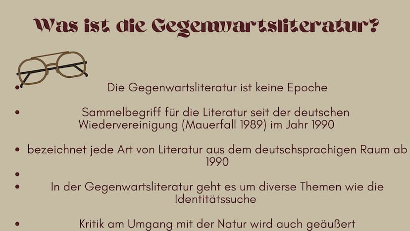 DIE
Gegenwartsliteratur
Von Lanelle, Tuana, Laura und Elif
1
H Themen
Was ist die
Gegenwartsliteratur?
Historische Einordnung
Verhältnis Men