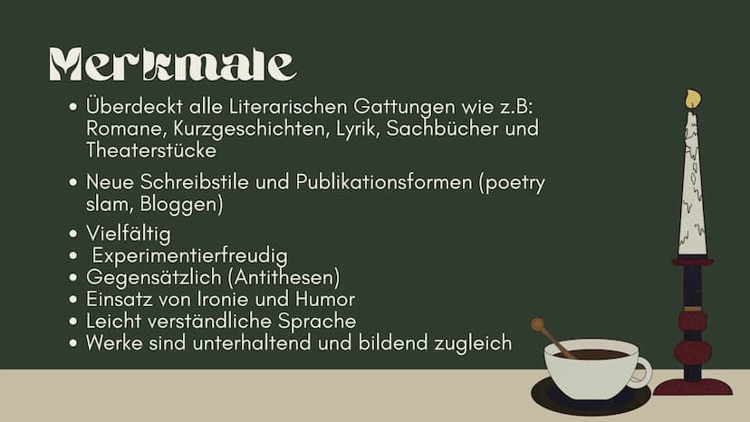DIE
Gegenwartsliteratur
Von Lanelle, Tuana, Laura und Elif
1
H Themen
Was ist die
Gegenwartsliteratur?
Historische Einordnung
Verhältnis Men