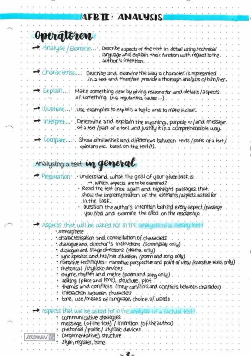 WRITING SKILLS
Subtopics:
AFB I: Comprehension/Orientation/context.
•Operatoren
How to write a summary
2 AEB. II Analysis
• Operatoren
Analy