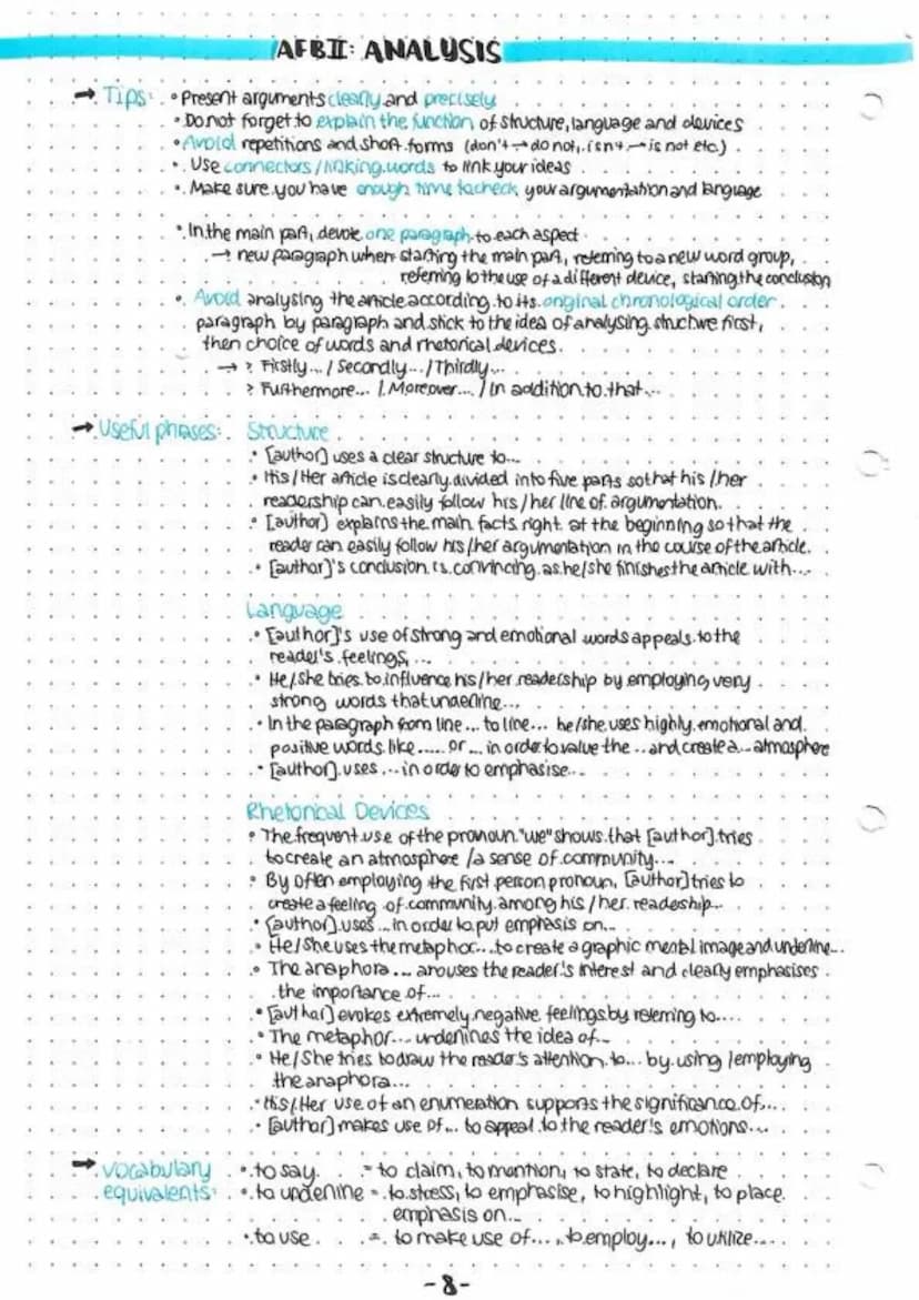 WRITING SKILLS
Subtopics:
AFB I: Comprehension/Orientation/context.
•Operatoren
How to write a summary
2 AEB. II Analysis
• Operatoren
Analy
