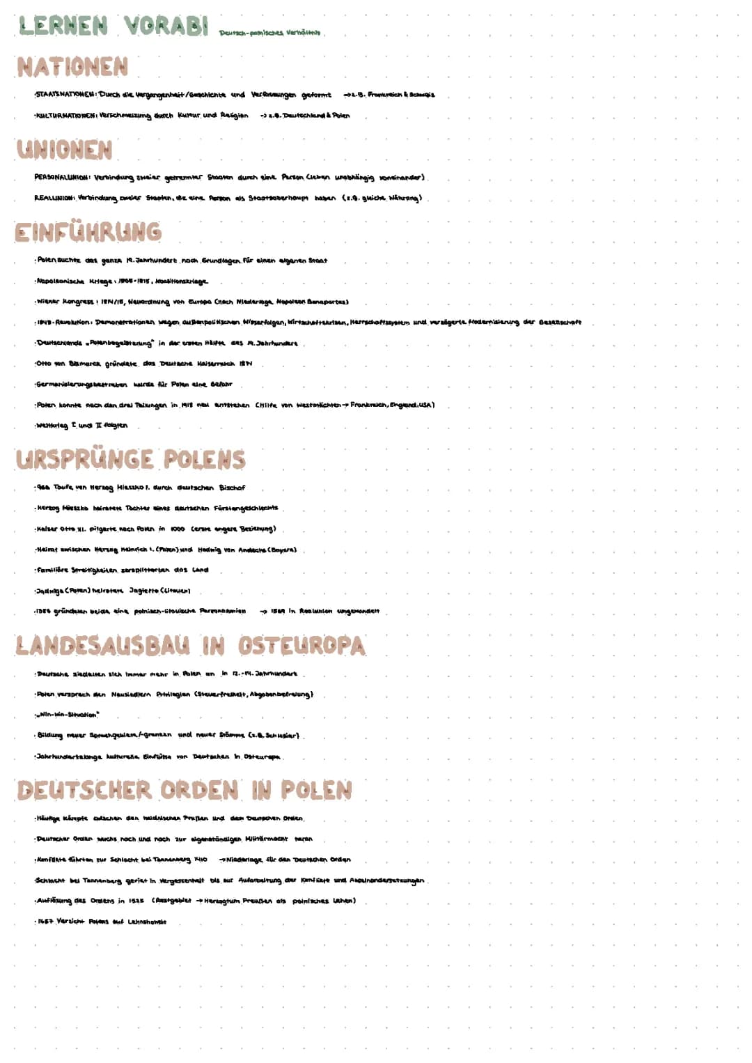 Lernzettel/Zusammenfassung Deutsch-polnisches Verhältnis