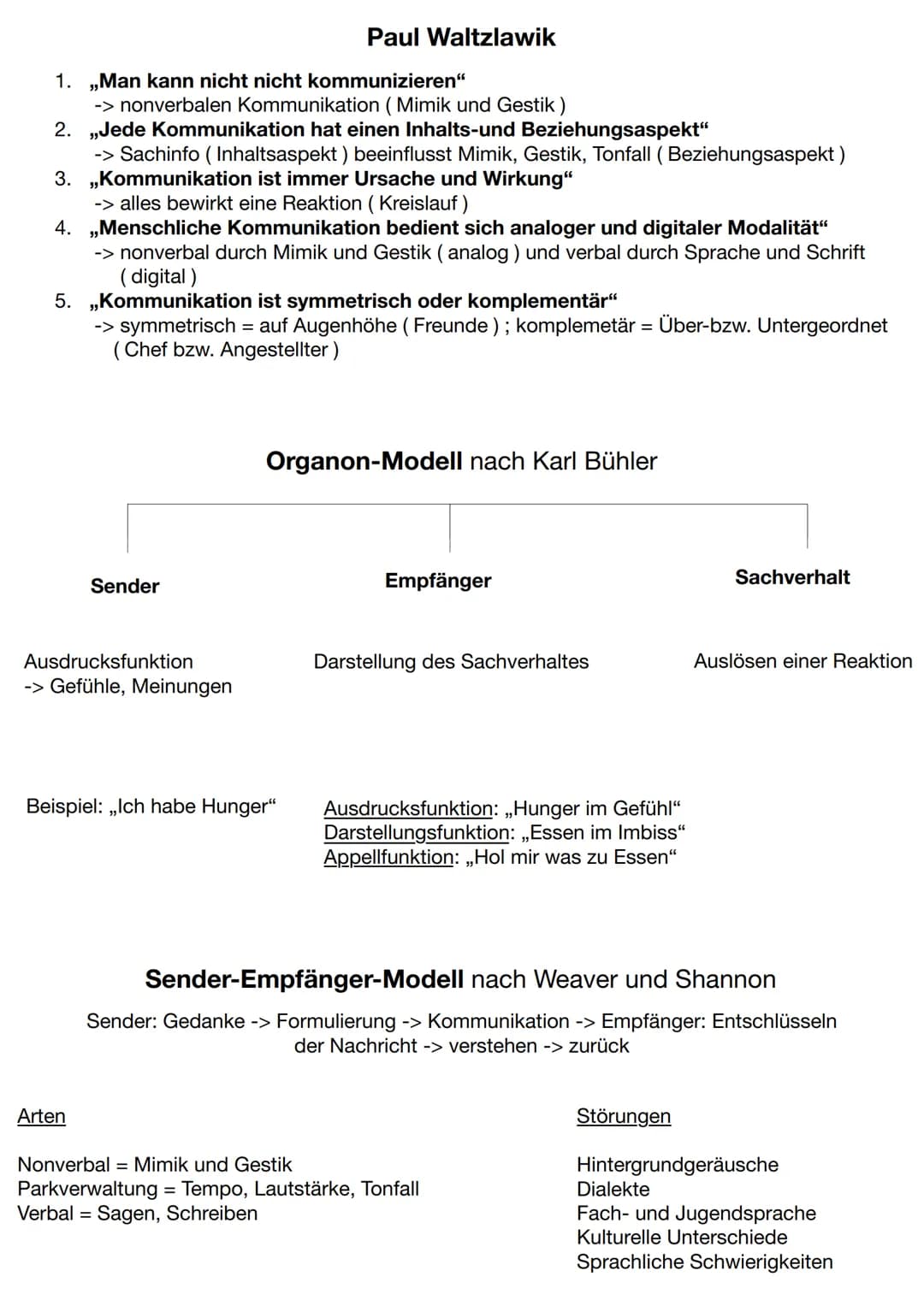 Sender
4-Ohren-Modell / Kommunikationsquadrat (Schulz von Thun)
Selbstkundgabe
Inhaltsfeld Kommunikation
Sprachliches Handeln im kommunikati