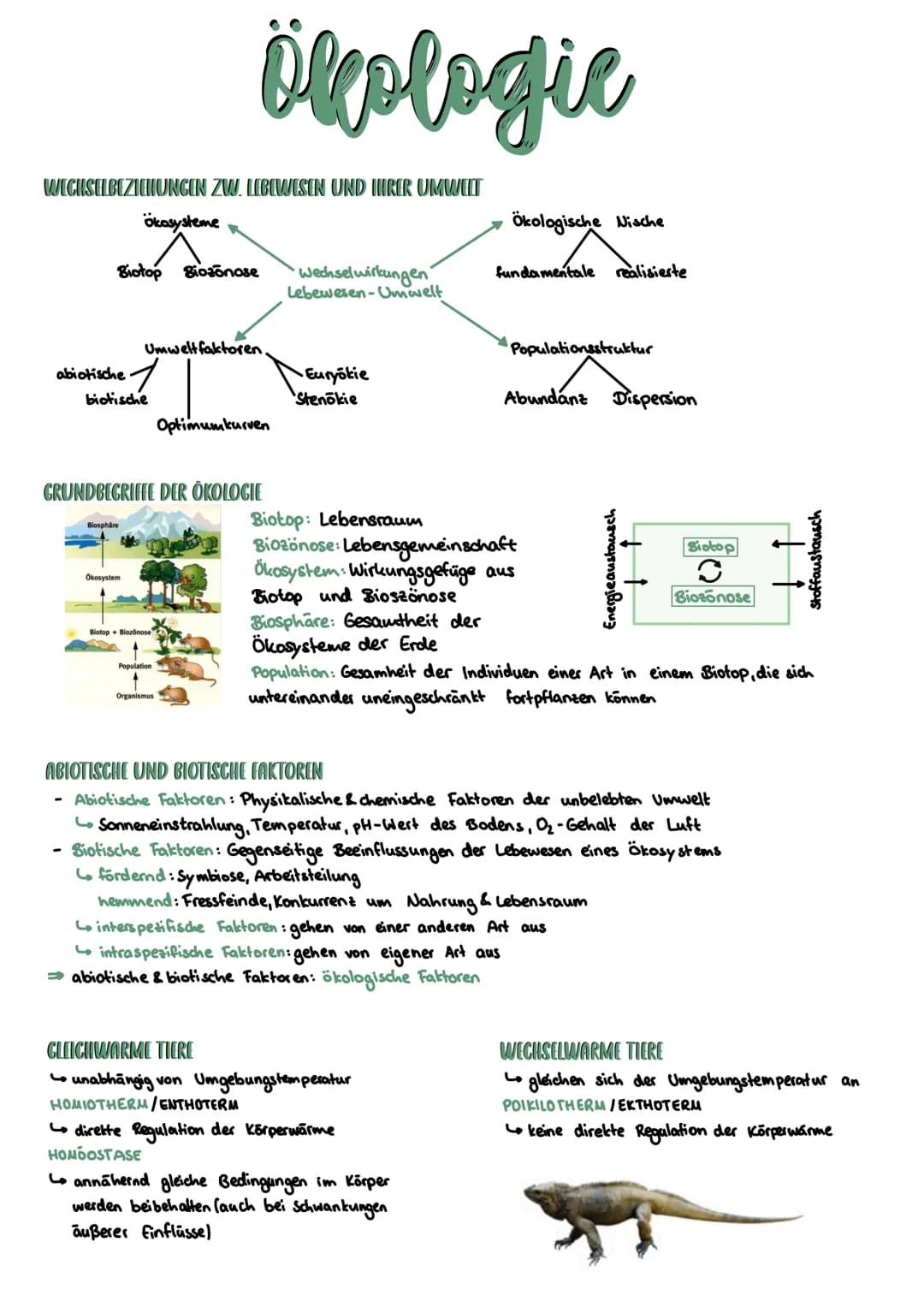 WECHSELBEZIEHUNGEN ZW. LEBEWESEN UND IHRER UMWELT
abiotische
Biotop Biozonose
Ökosysteme
Biosphäre
biotische
Ökosystem
Umweltfaktoren.
1
Öle