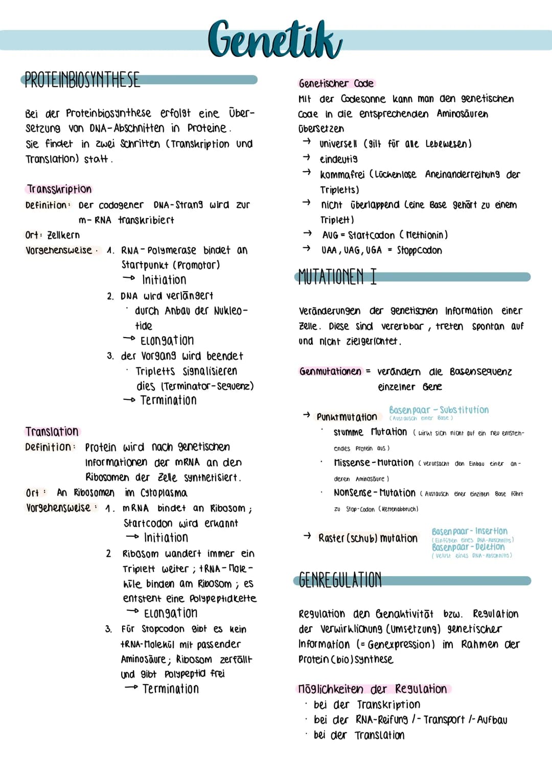 Definition biologische Teildisziplin, die sich
mit dem Bau, der Funktion sowie
himm
der Weitergabe von Erbinformationen
(Gene) in nachfolgen