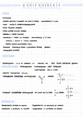 Know Lernzettel Kohlenhydrate Chemie thumbnail