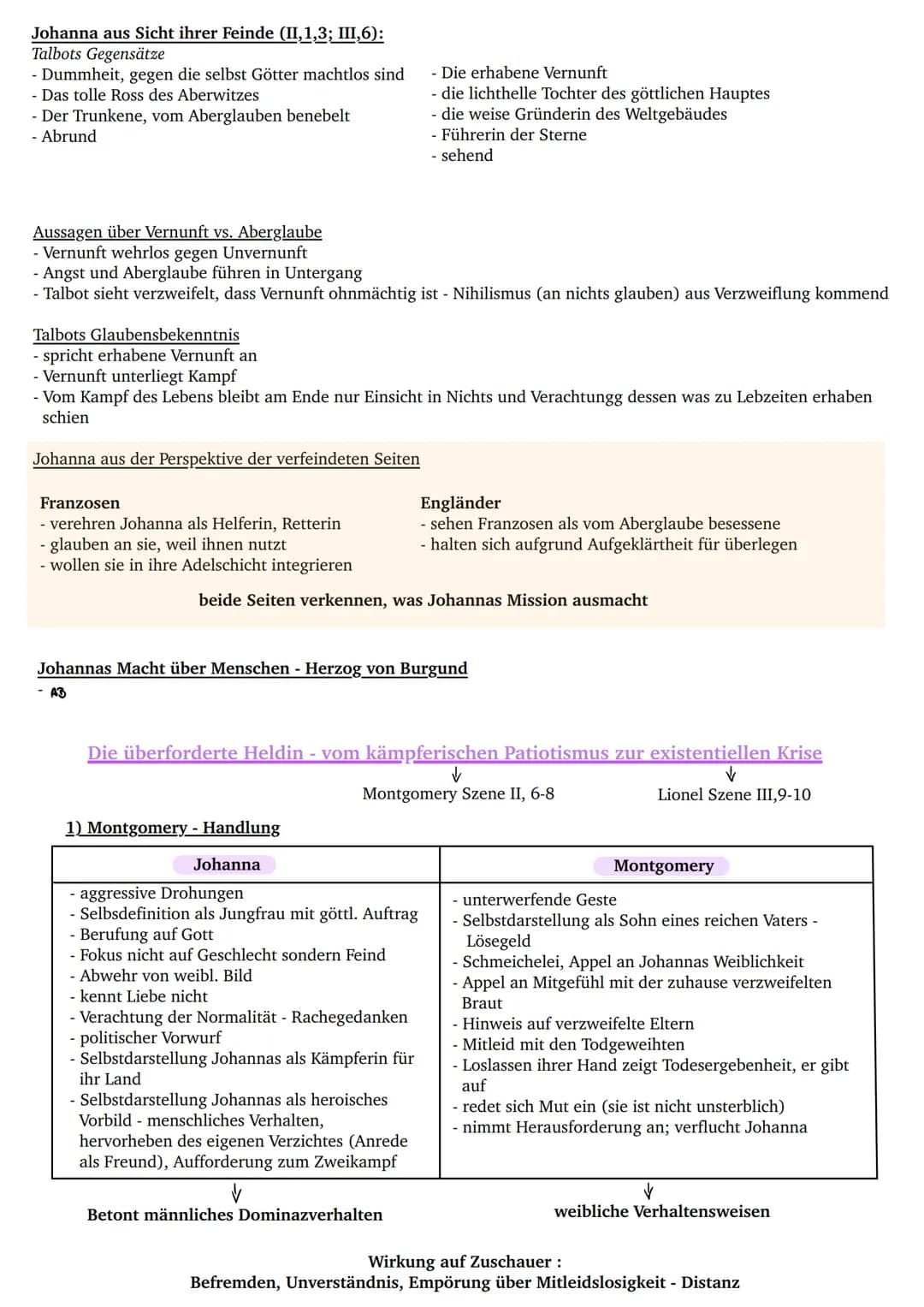 Johanna am Hofe - polarisierend oder charismatisch?
1. Johannas Auftreten am Hof und ihrer Wirkung auf Anwesende (1,10-11)
- vor Johannas Au