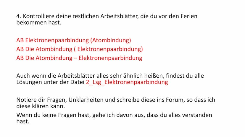 Atombindung/
Elektronenpaarbindung Einleitung
Wenn du diese Power Point Schritt für Schritt durcharbeitest, wird für
dir das Thema
Elektrone