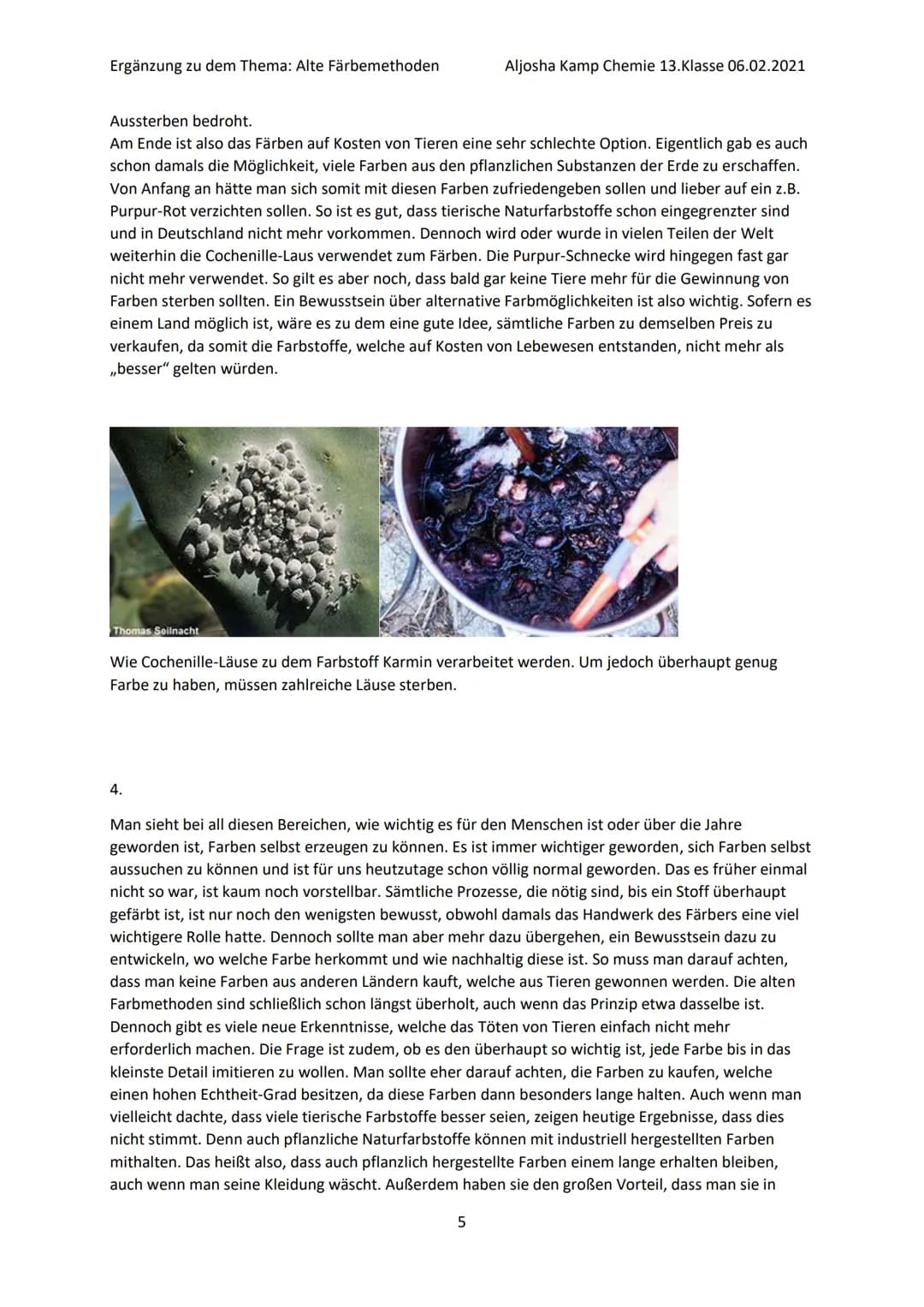 Ergänzung zu dem Thema: Alte Färbemethoden
Ergänzung der Bereiche:
1.
●
1. Welche Arten von Färbemethoden gibt es bei den Naturfarbstoffen?
