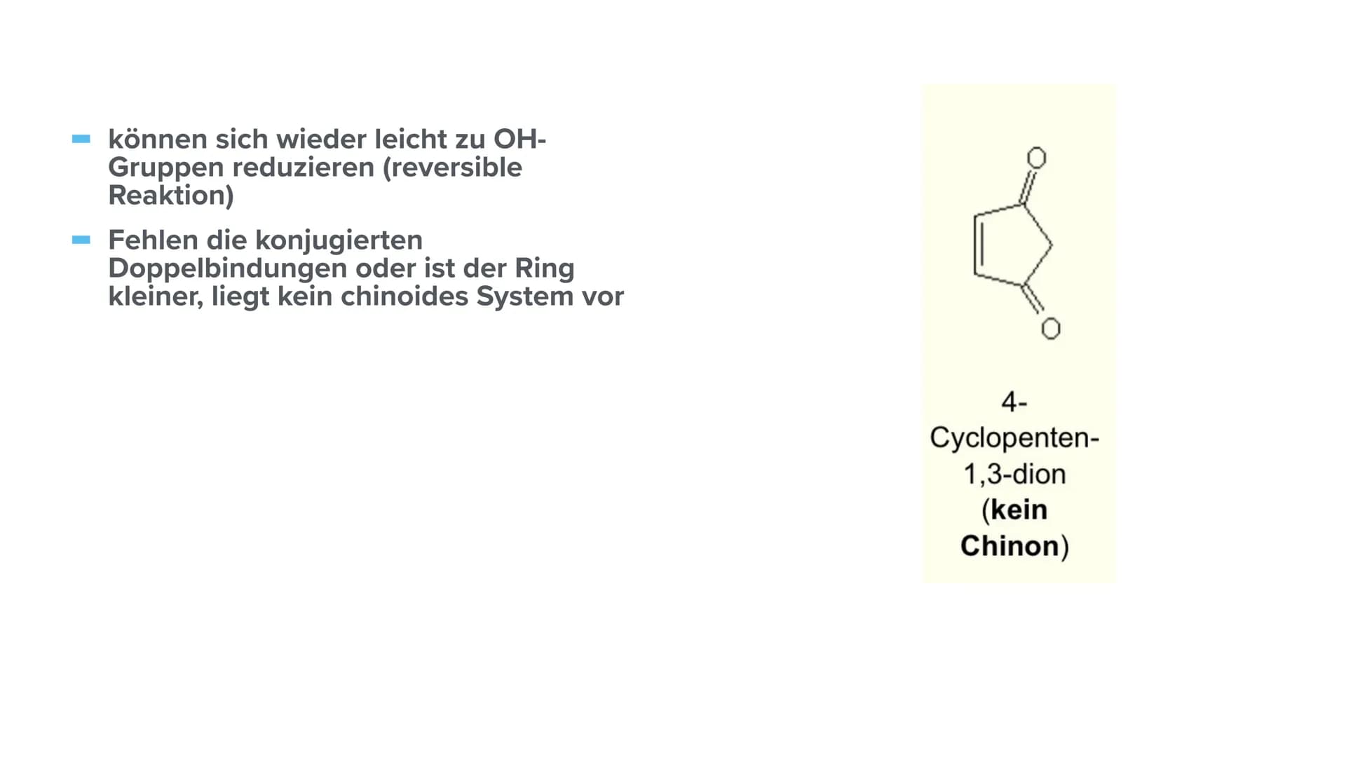 CHINONE INHALTSANGABE
Definition
Chinoide Systeme
Vorkommen
Mesomere Grenzstruckturen
Verwendung DEFINITION
- Große und wichtige Gruppe von 