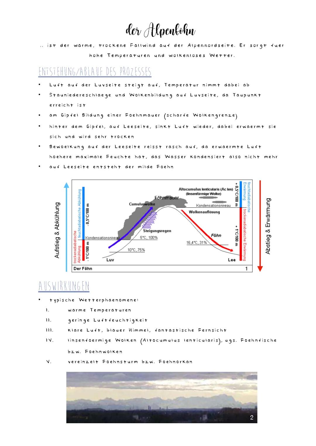 Alpenföhn Erklärung: Alles über Föhnwetter, Föhndiagramme und Föhnwind Auswirkungen