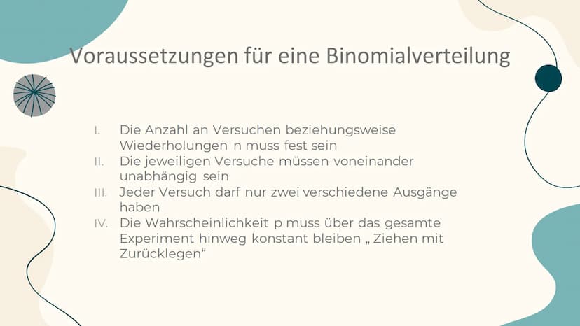 Erwartungswert =E(X) und
Standardabweichung bei der
Binomialverteilung Inhaltsverzeichnis
01 Erwartungswert
02 Herleitung
03
04 Beispielaufg