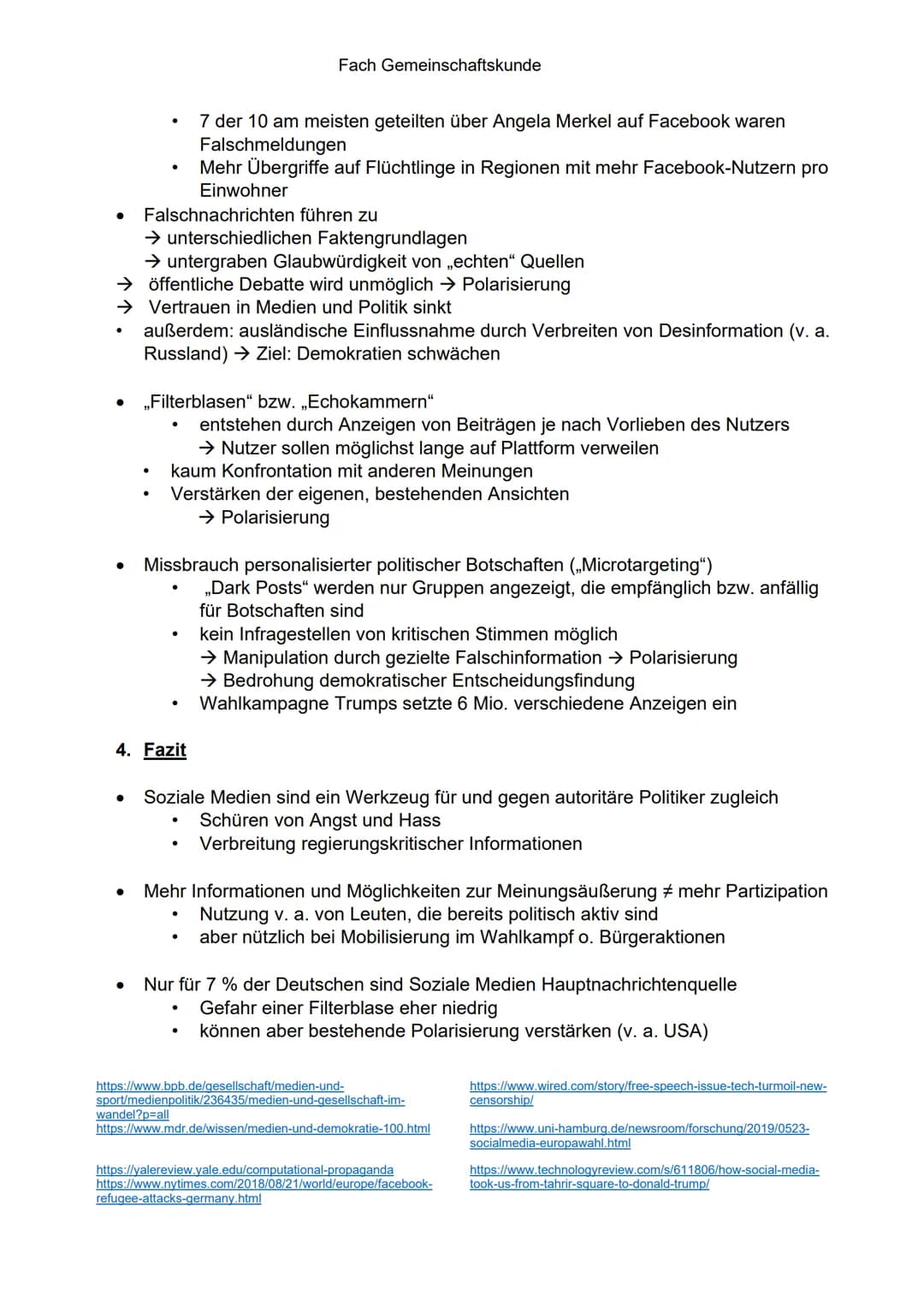 Soziale
Medien
Gefahr oder Chance für die
Demokratie? 1. Neuerungen
●
●
●
●
●
●
2. Chancen
●
Algorithmen ermöglichen zielgerichtetes Anzeige