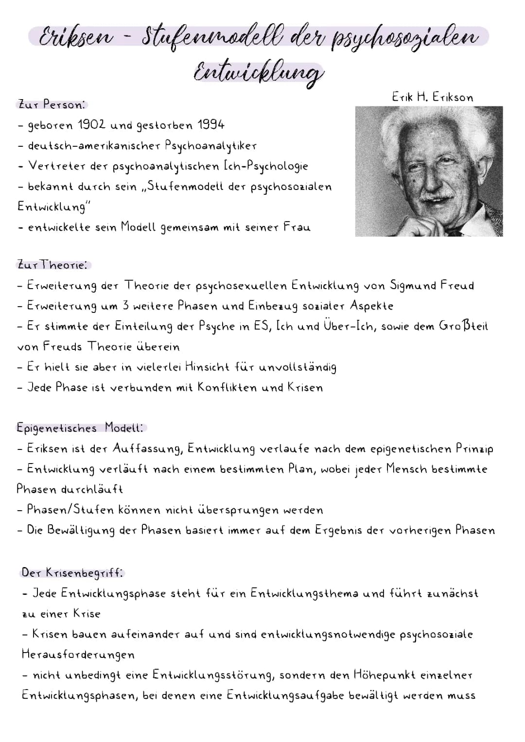 Erikson - Modell Der Psychosozialen Entwicklung 