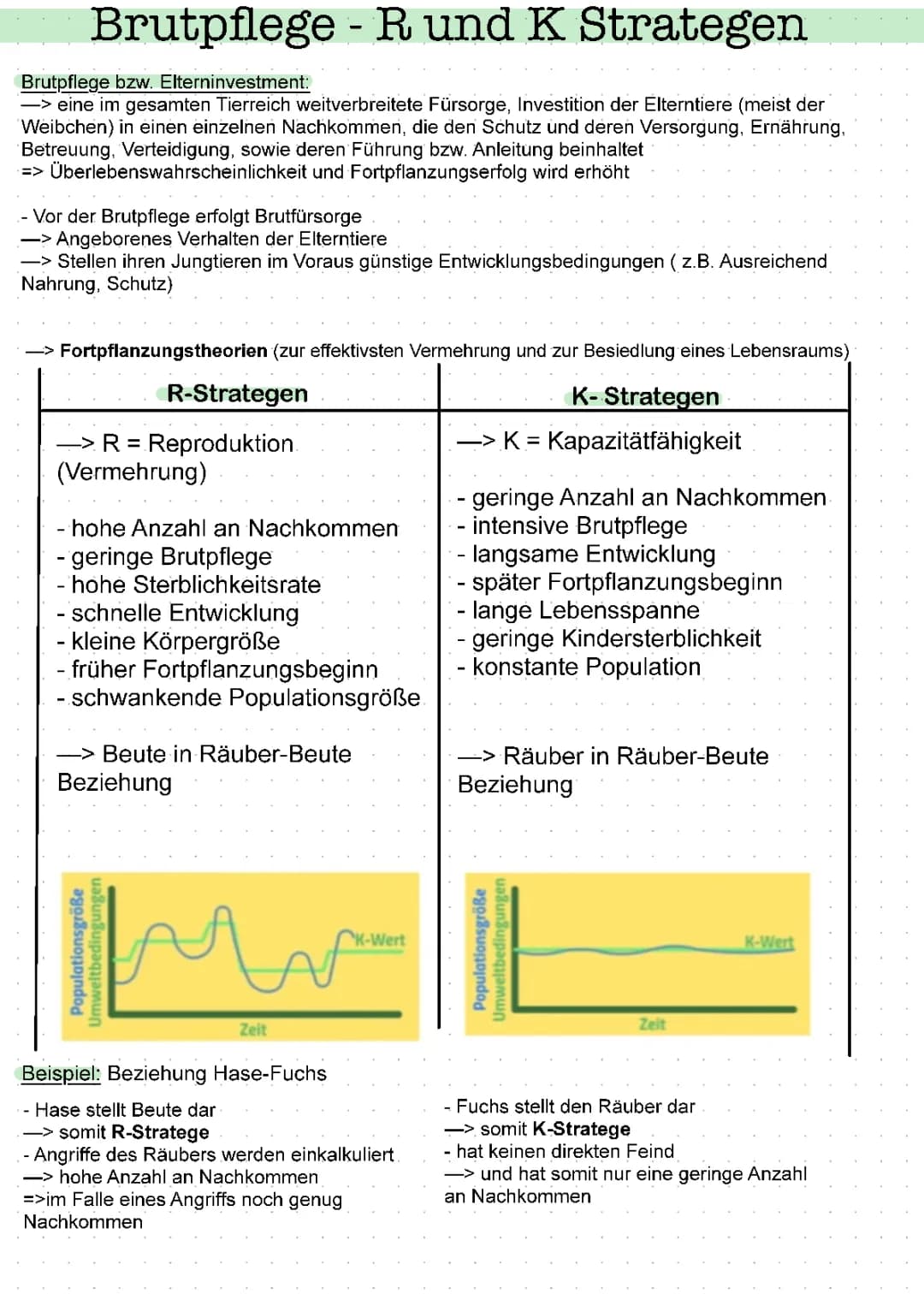 Brutpflege/ elterliches Investment (R- und K-Strategen)