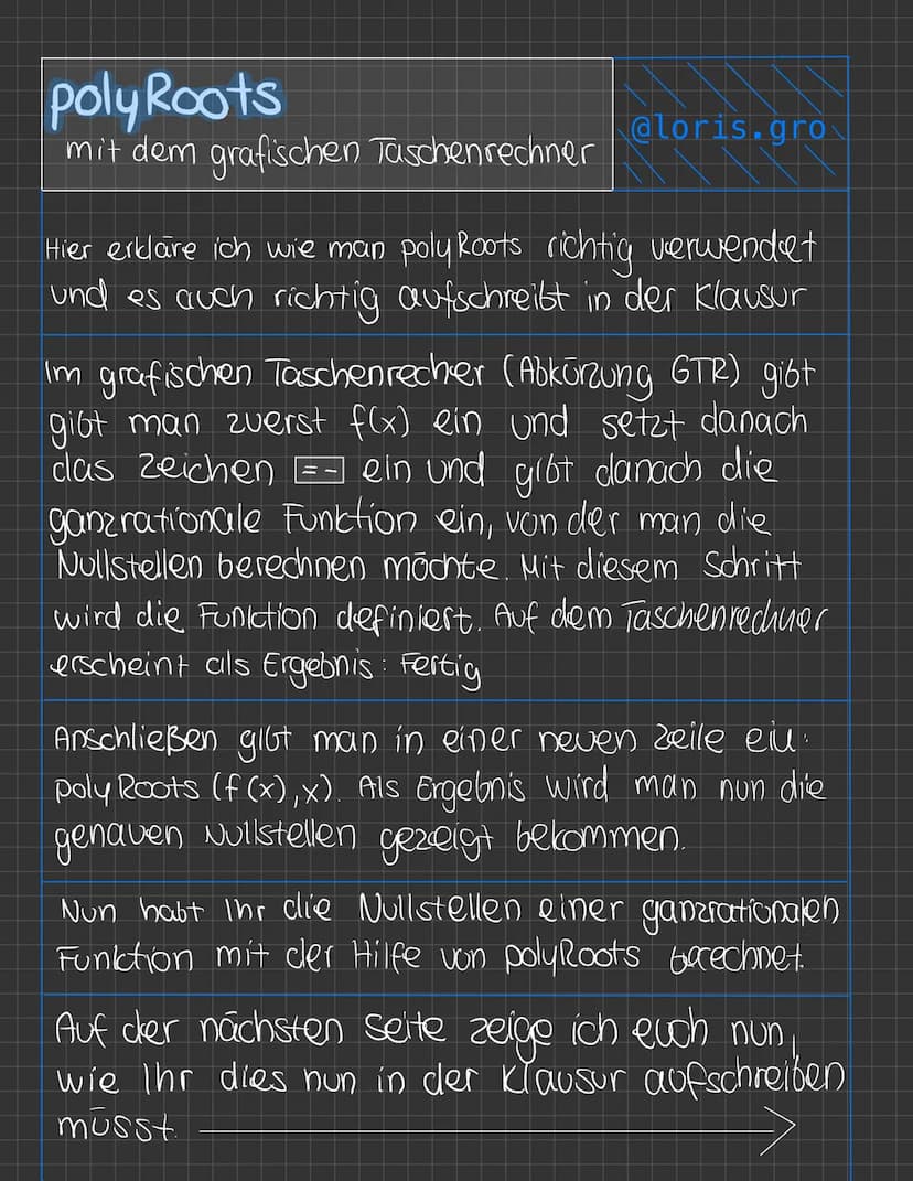 poly Roots
mit dem grafischen Taschenrechner
aloris.gro.
Hier erkläre ich wie man poly Roots richtig verwendet
und es auch richtig aufschrei
