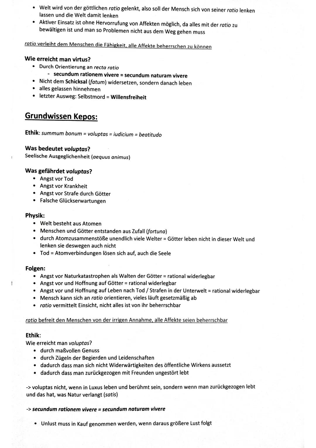 Epikur und Stoa
Epikur
Lebe im Verborgenen
• Philosophie: Kepos
Vierfach-Medizin:
- Das Gute ist leicht zu verschaffen
- das Bedrohliche lei