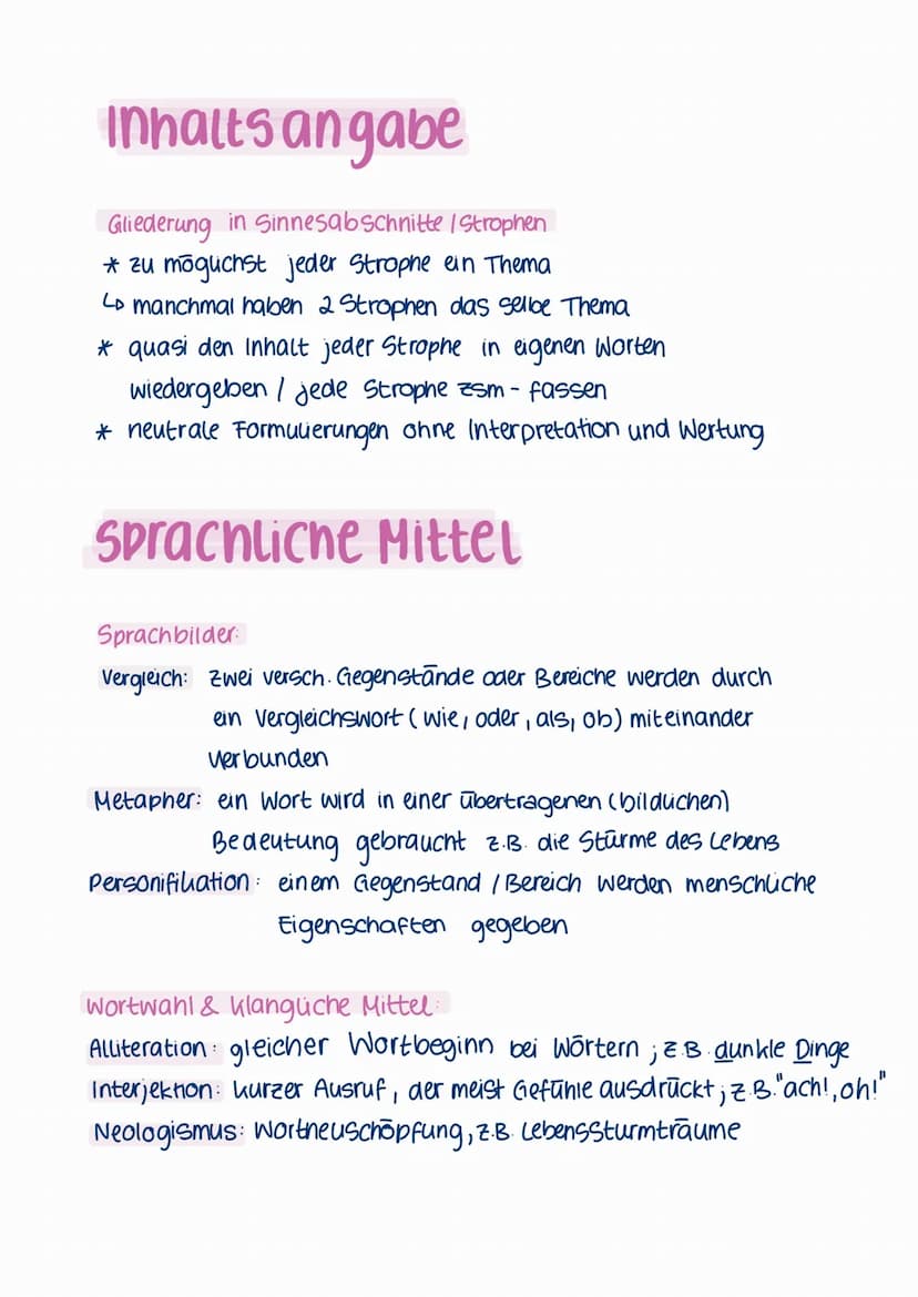 Gedichtsanalyse
Aufbau
Einleitung:
* Titel
* Verfasser
* Erscheinungsjahr
* Text Sorte
* Thema & Deutungshypothese:
LD
Gedichtsart (Naturged