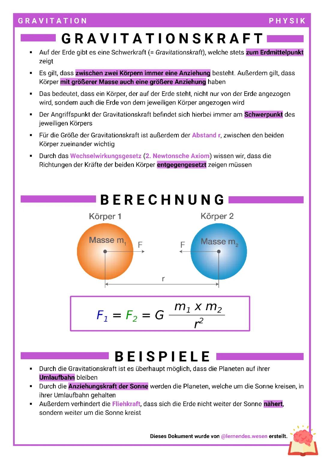 Gravitationskraft einfach erklärt: Formeln, Einheiten und Beispiele