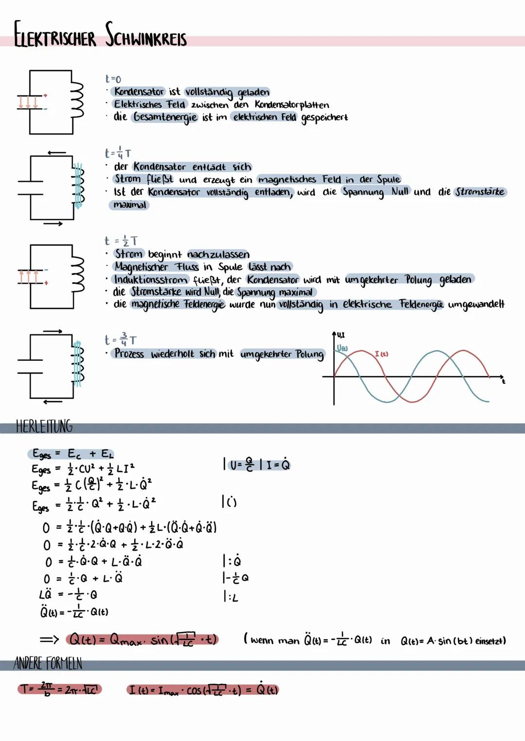 # SCHWINGUNGEN & WELLEN

# HARMONISCHE SCHWINGUNG

*   bei einer harmonischen Schwingung ist die Rückstellkraft proportional zur Auslenkung
