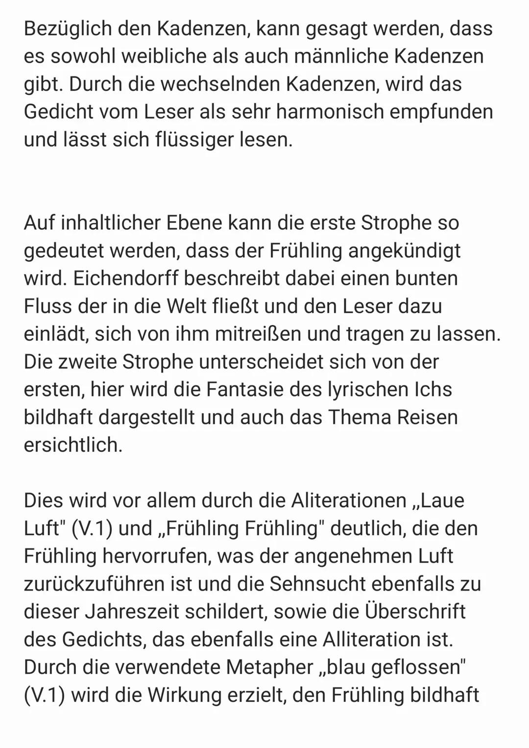 Frische Fahrt Analyse
Das Gedicht ,,Frische Fahrt" von Joseph von
Eichendorff aus dem Jahr 1810 oder 1815, lässt
sich zu der Epoche Romantik