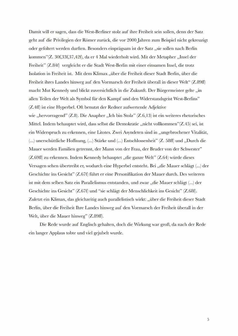 ,,Ich bin ein Berliner"
J. F. Kennedy
1.
Redesituation/politisch-historischer Kontext: Ort, Zeit, Medium, Ideologie
2. Redeinhalt: Thema, Pr