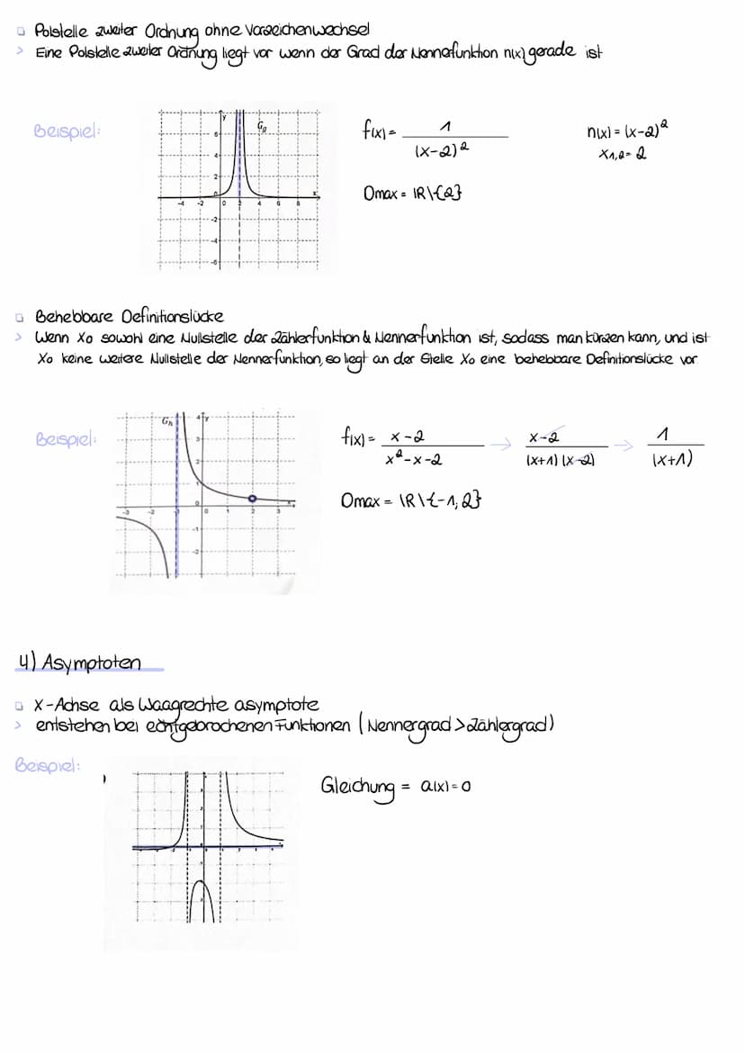 GEBROCHENRATIONALE FUNKTIONEN
1) Echt oder unecht gebrochen rationale Funktionen
0
Echtgebrochenrationale Funktionen: Nennergrad ist größer 