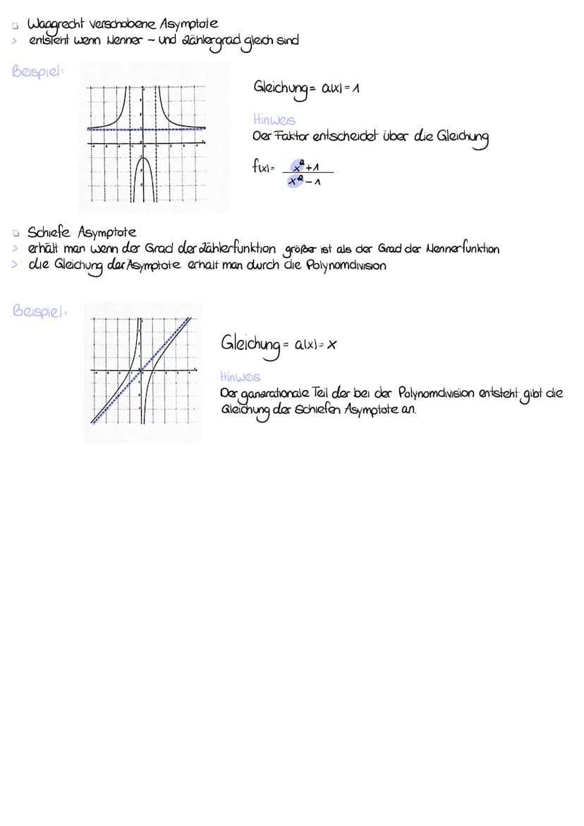 GEBROCHENRATIONALE FUNKTIONEN
1) Echt oder unecht gebrochen rationale Funktionen
0
Echtgebrochenrationale Funktionen: Nennergrad ist größer 
